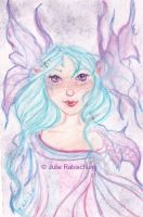 winter fairy with violet eyes